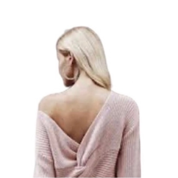 New! Twist ribbed knotted V-neck sweater dress - Picture 5 of 6